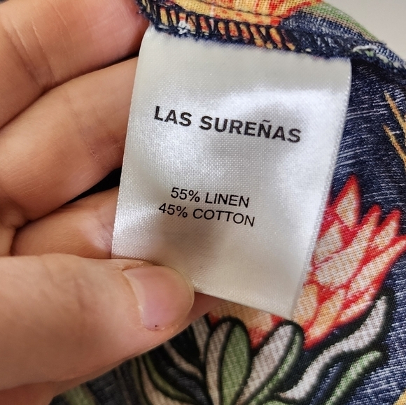 LAS SURENAS Running Cheatah Linen Blend Shirt XS - Picture 8 of 10